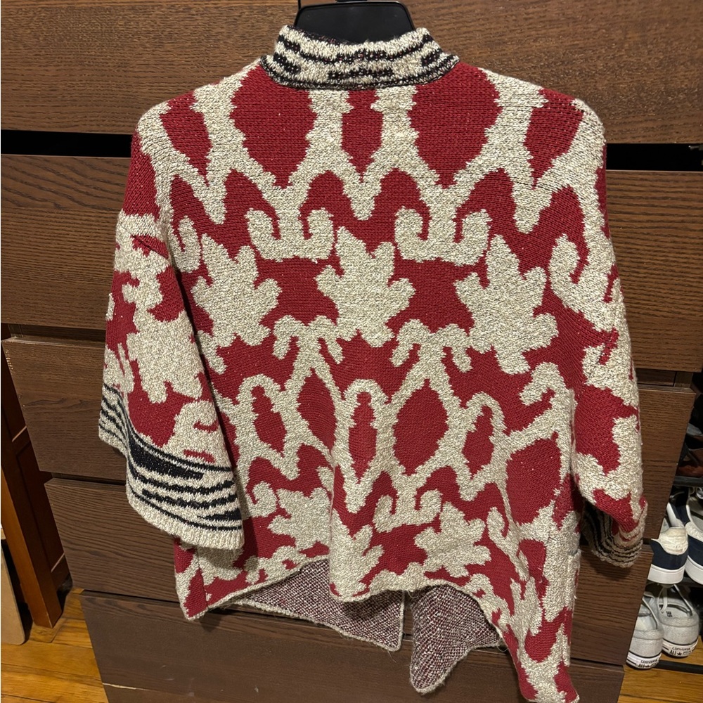 Red and White Patterned Women's Sweater